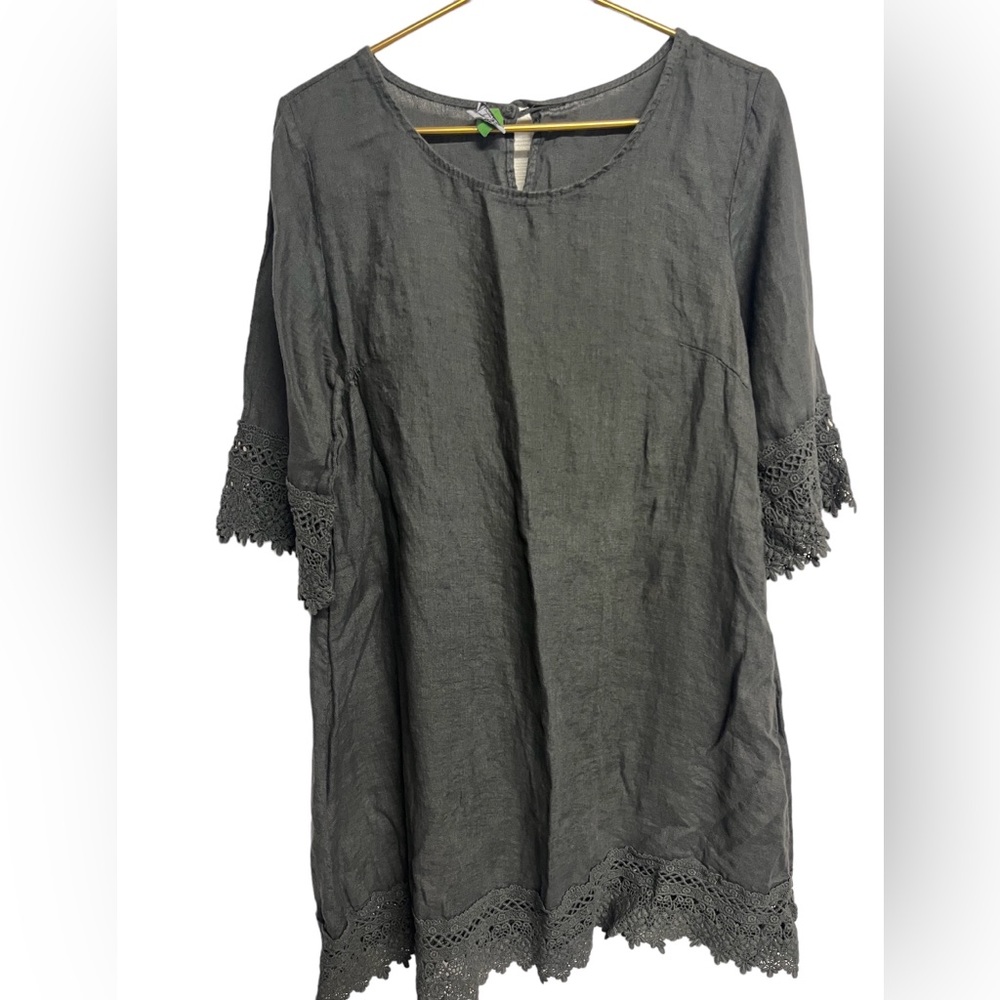 Stella Rosa made in Italy tunic gray size medium linen top or dress